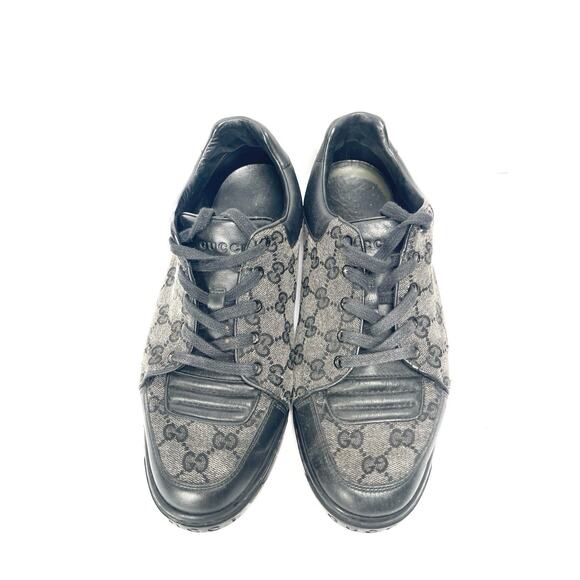 Gucci Black Monogram Sneakers - Picture 1 of 8